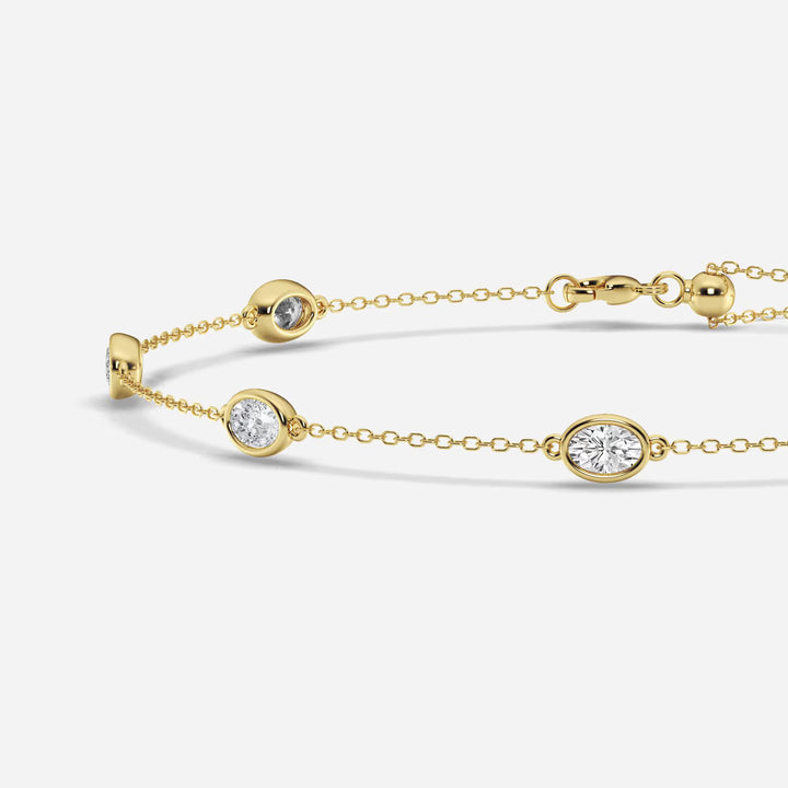 Lunara Oval Lab Grown Diamond Bezel Set Anklet