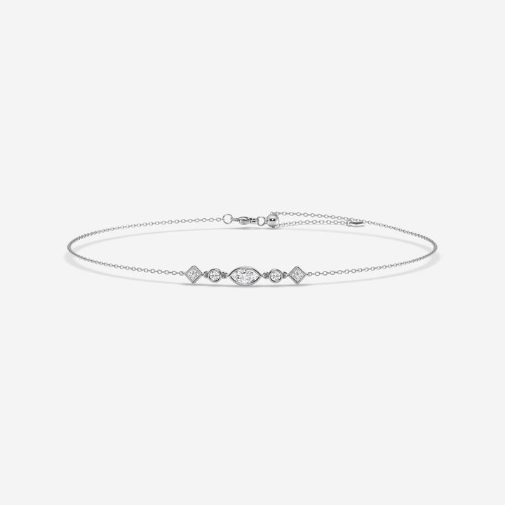 Aurora Multi-Shape Lab Grown Diamond Bezel Set Anklet