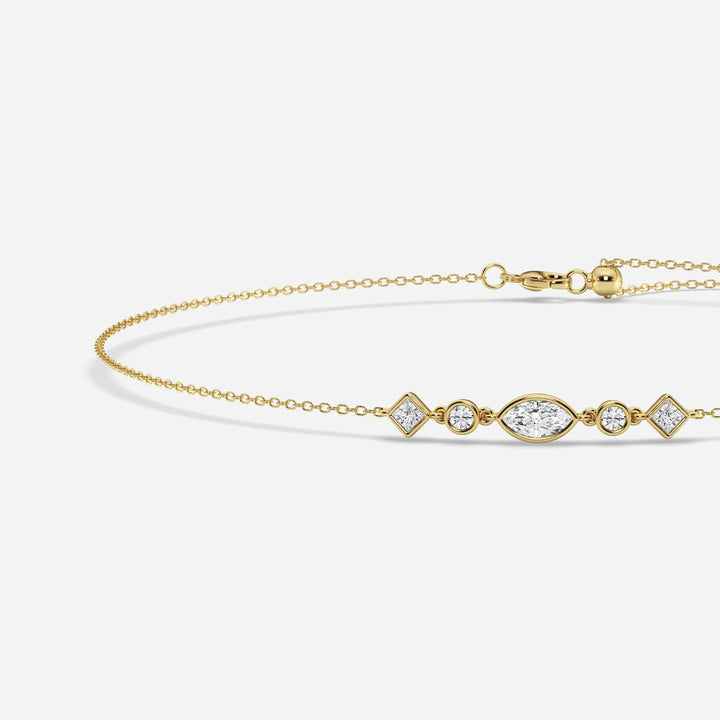 Aurora Multi-Shape Lab Grown Diamond Bezel Set Anklet