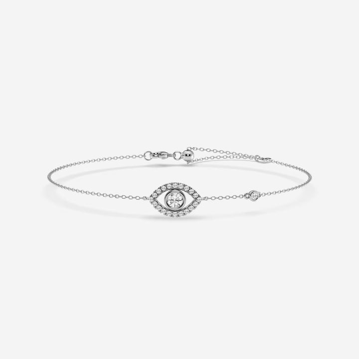 Guardian Glow Round Lab Grown Diamond Evil Eye Anklet