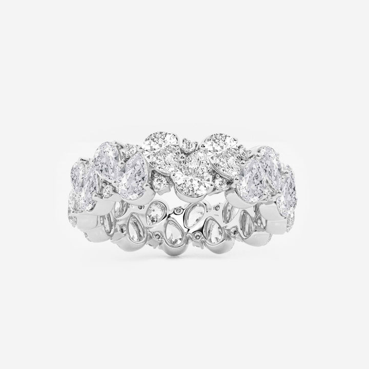 Alternating Pear & Round Lab Grown Diamond Eternity Band Ring in Solid Gold