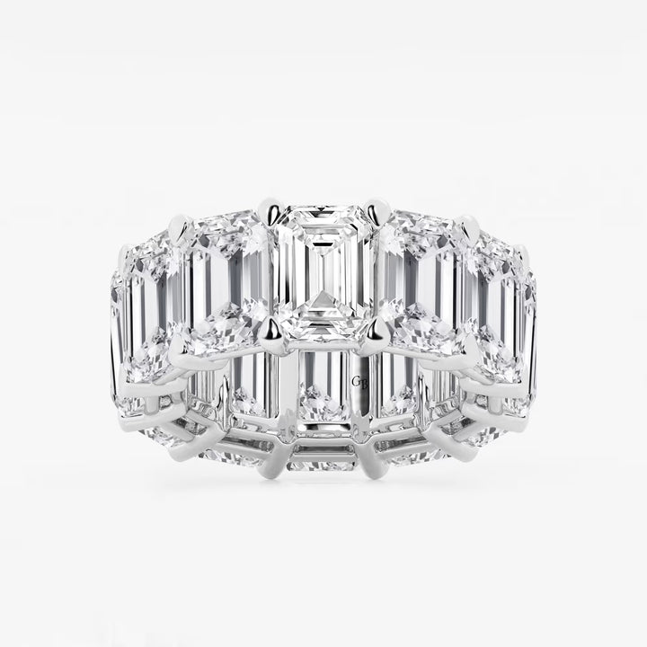 Luxe Emerald Cut Lab Grown Diamond Eternity Band Ring in Solid Gold