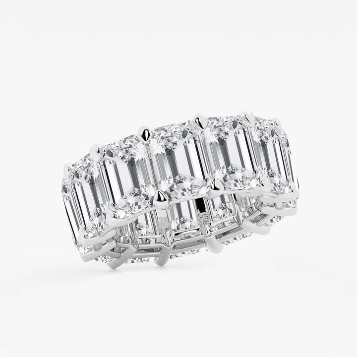 Luxe Emerald Cut Lab Grown Diamond Eternity Band Ring in Solid Gold