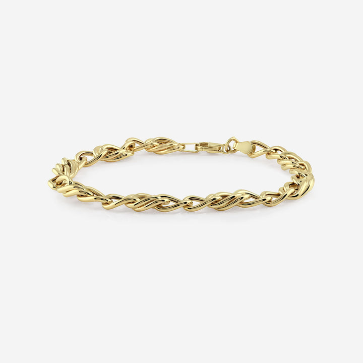 Aurora Classic Solid Gold Wheat Link Bracelet