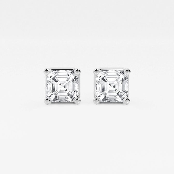 Timeless Asscher Diamond Solitaire Stud Earrings