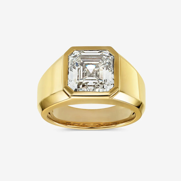 Asscher Lab Grown Diamond Bezel Set Solitaire Engagement Ring