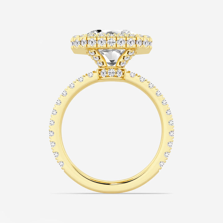 Asscher Lab Grown Diamond Micro Pavé Halo Engagement Ring