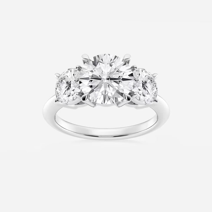 Round Lab Grown Diamond Three-Stone Engagement Ring