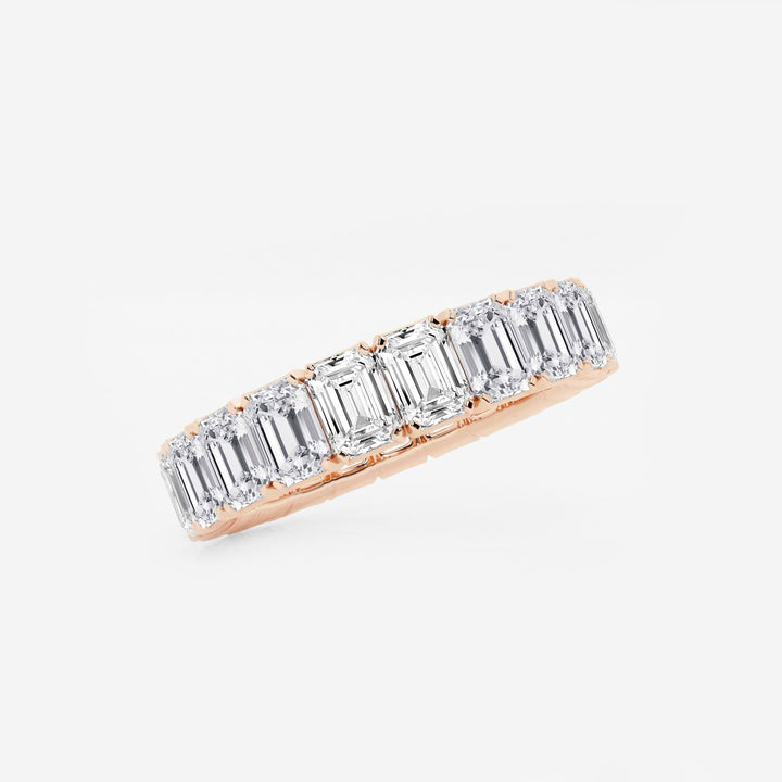 Classic Emerald Cut Lab Grown Diamond Eternity Band in Solid Gold