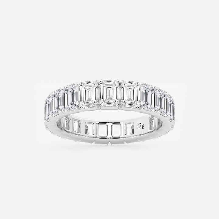 Classic Emerald Cut Lab Grown Diamond Eternity Band in Solid Gold