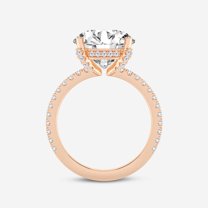 Round Lab Grown Diamond Hidden Halo Engagement Ring