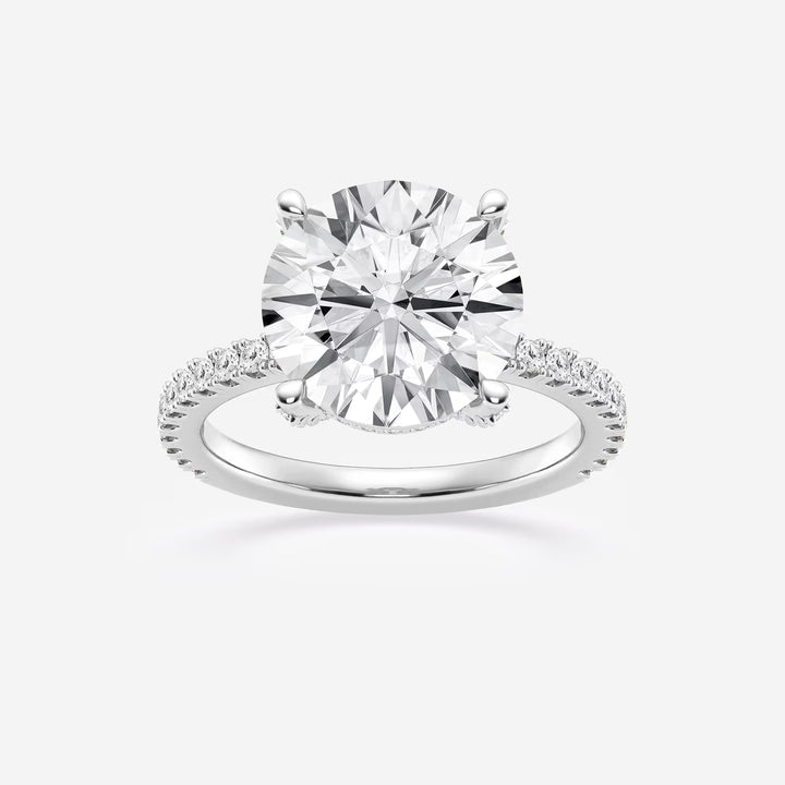 Round Lab Grown Diamond Hidden Halo Engagement Ring